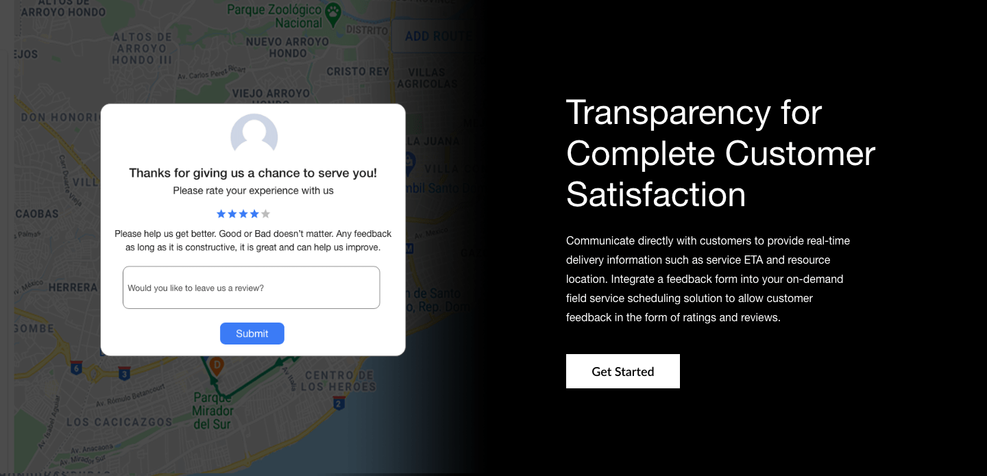 Chat with technicians and customers in real-time. Collect reviews and ratings to improve customer experience.