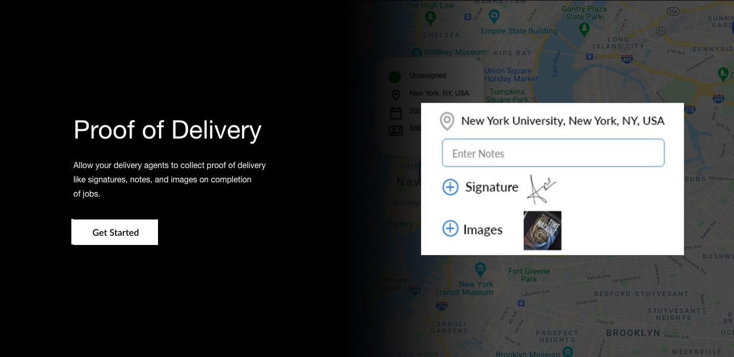 Accelerate your trucking scheduling operational efficiency with the Proof of Delivery feature.